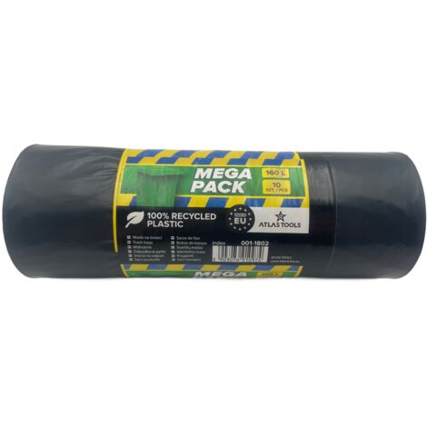 Bolsas de basura universales y resistentes ATLAS TOOLS, grandes, 90x110cm, 160L, 10 unidades. (1/5)
