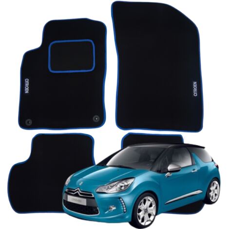 Alfombrillas de terciopelo para Citroën DS3 2009-2015, alfombrillas para coche, limpiaparabrisas, bordado N
