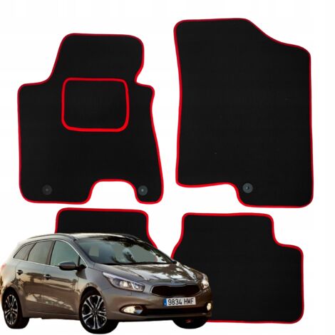Alfombrillas de terciopelo para Kia Cee'd II 2012-2018, limpiaparabrisas para coche R