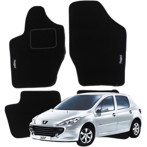 Peugeot 307/307sw 2001-2007. Alfombrillas de terciopelo con limpiaparabrisas y bordado B
