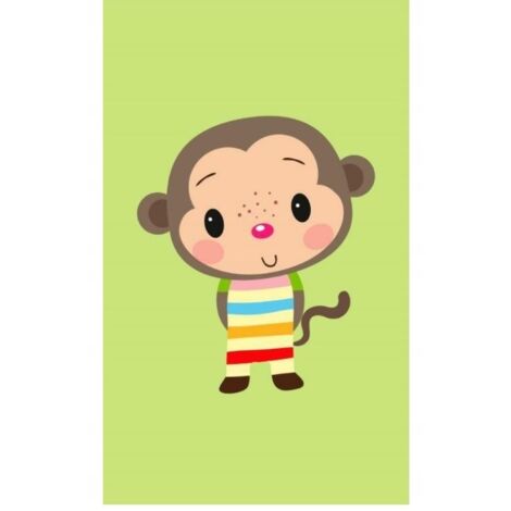 TOALLA DE MANO INFANTIL CON DISEÑO DE MONO PEQUEÑO, 30x50 cm