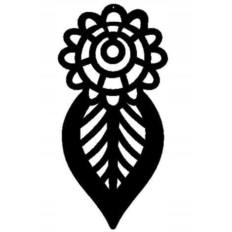 Colgante con forma de hoja, perforado, negro, 40 x 20 (1/3)