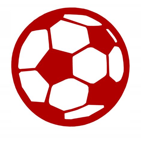 Colgante decorativo con forma de balón de fútbol rojo. (1/3)