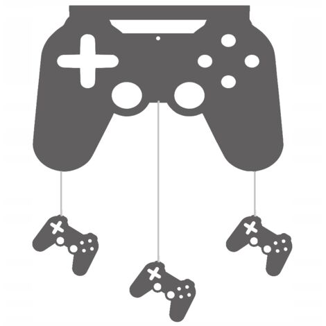 Panel de cortina decorativo para habitación de adolescente, mando de videojuegos gris (1/5)
