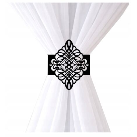 Clips decorativos para cortinas Z18 elegantes, negros y calados. (1/4)