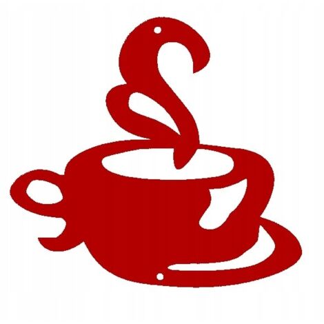 Colgante, diseño calado, taza de café, rojo (1/5)