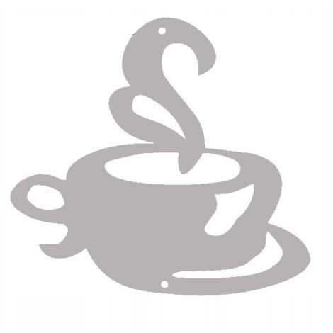 Colgante, diseño calado, taza de café, dimensiones (1/5)
