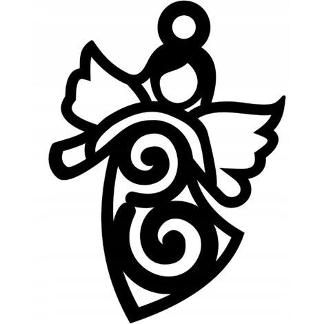 Colgante de ángel navideño para decoración de ventanas, color negro. (1/5)