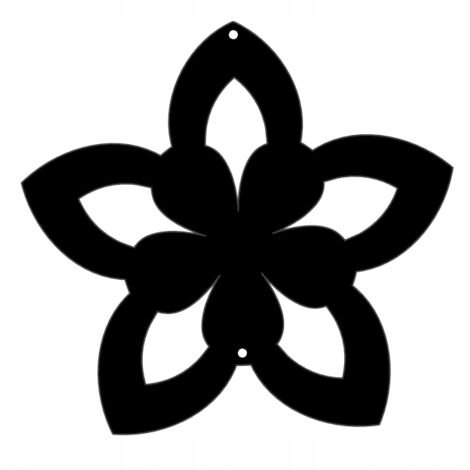 Colgante K2 FLOWER, decoración primaveral, adorno calado negro. (1/5)