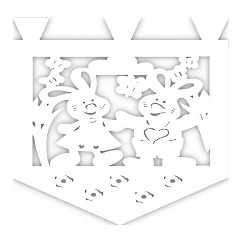 Cortina de cocina primaveral con conejito de Pascua perforado (1/3)