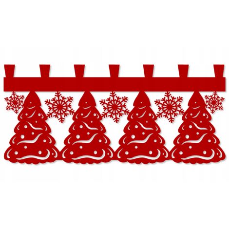 Envy Snowy Christmas Syrup, cortina, patchwork navideño 90x38 rojo (1/5)