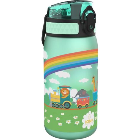 Borraccia Ion8 piccola da 400 ml, blu con animali (1/4)