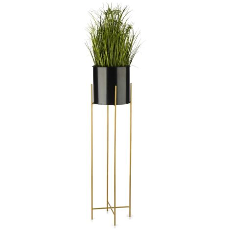 Puesto de flores con tapa 95 cm dorado negro (1/5)