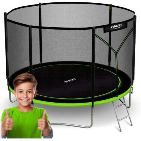 Cama elástica de jardín de 183 cm con red exterior y escalera Neo-Sport