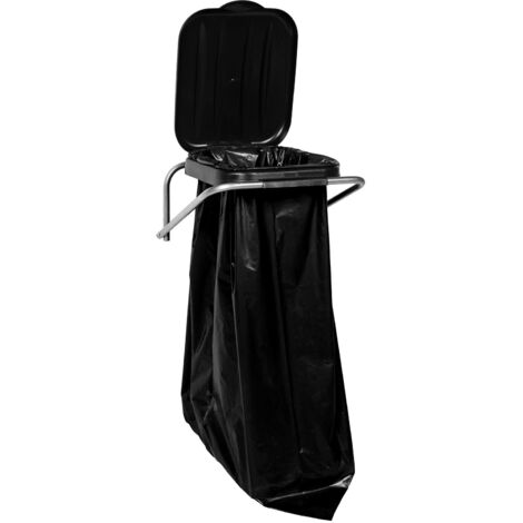 Soporte de pared para clasificar residuos, color negro - Bolsas de 120 l (1/5)