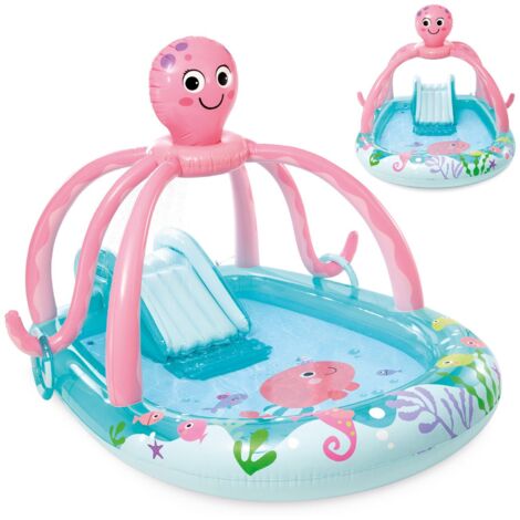 Tobogán acuático infantil con forma de pulpo feliz, 234x183x150 cm, INTEX 56138 (1/5)
