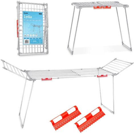 Tendedero de pie plegable Lydia, 27 m, acero inoxidable
