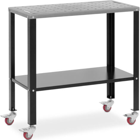 Mesa de soldadura móvil de montaje con estante hasta 544 kg 91x46cm