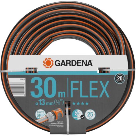 GARDENA Manguera de jardín Comfort FLEX GARDENA de 30 m, 13 mm (1/2") para riego y jardín, manguera de jardín antitorsión, sin fugas de agua presión de ruptura de 30 bar (18036-20)