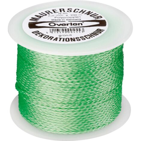 Cordeles albañil PP fluorescente 2,0mm 100m verde Overmann