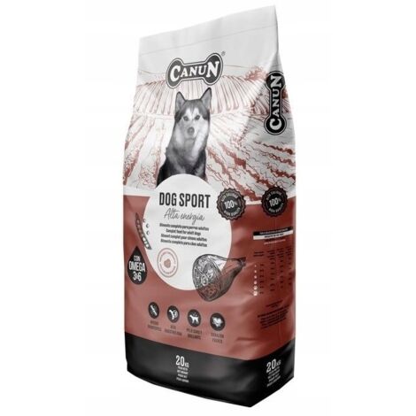 Alimento Canun Dog Sport de 20 kg para perros enérgicos y deportistas.