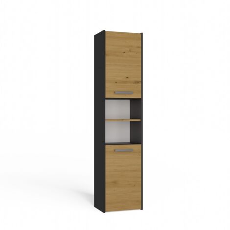 MUEBLE DE BAÑO COLUMNA S40 COLOR ANTRACITA ROBLE ARTESANO (1/5)