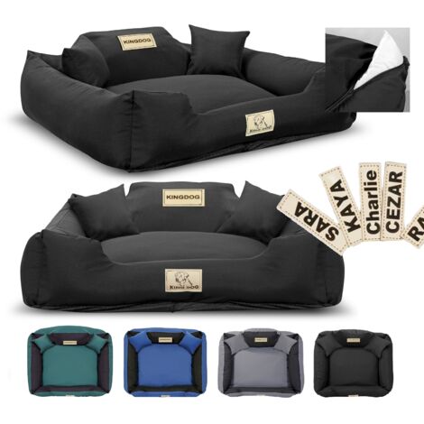 Cama para perros, parque de juegos, KINGDOG MM43, 75x65 cm, personalizada, desmontable, antideslizante, negra