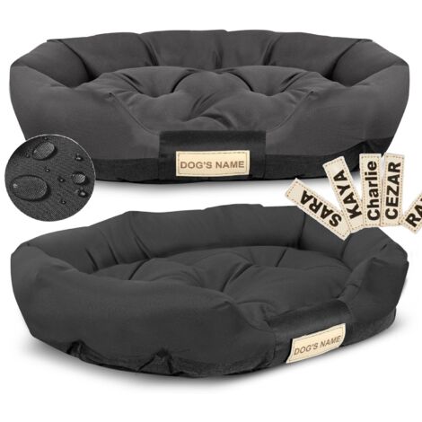 Cama para perros de 100x75 cm, impermeable y personalizada, color negro.