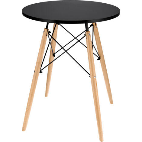 Mesa redonda negra de estilo escandinavo moderno para sal贸n, comedor o cocina. (1/5)
