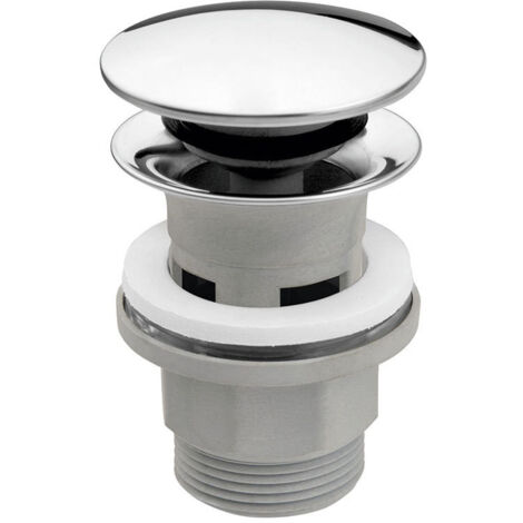 Válvula de drenaje con sistema de clic y rebosadero, 5/4", PP, cromada. (1/2)