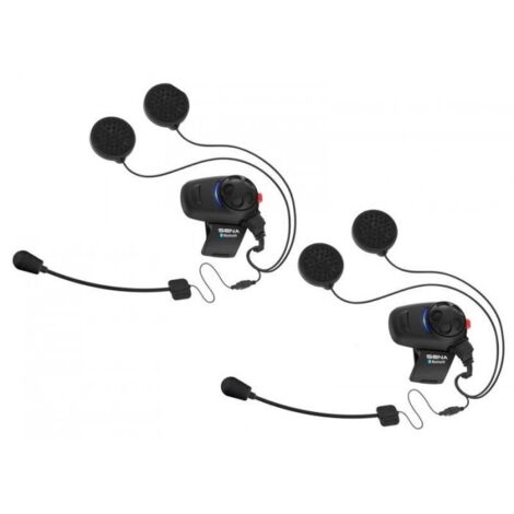 Intercomunicador para motocicleta SENA SMH5 Bluetooth 3.0 con micrófonos, alcance de 400 m (2 unidades) (1/5)