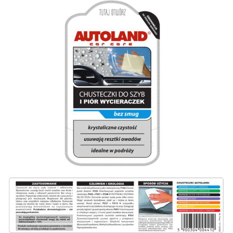 TOALLITAS PARA LIMPIAPARABRISAS Y VENTANAS AUTOLAND (25 UNIDADES) (12) (1/2)