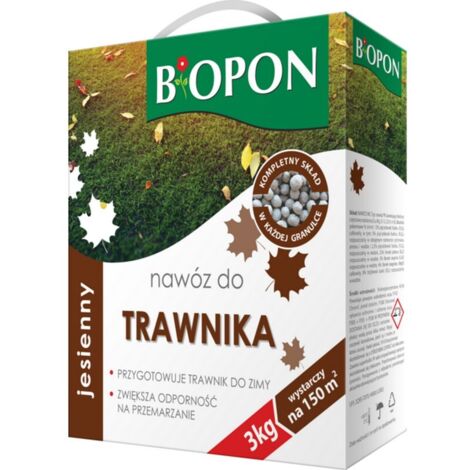 Fertilizante de otoño - Para césped, gránulos en caja con asa, 3 kg - BR BIO-1080