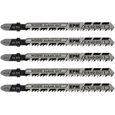 Hoja de sierra de calar de 74 mm y 10 TPI para madera, modelo T101B, 5 unidades - E-540-0011 (1/3)