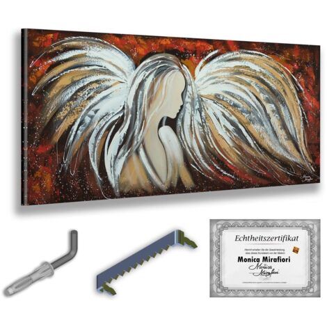 Monica Mirafiori  100% pintado a mano  Cuadro de ángel 140x70cm  Pintura pintada a mano  Pintura acrílica  Cuadro acrílico de gran formato  Arte moderno  Láminas artísticas (1/5)