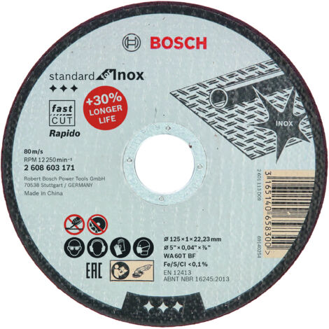 Bosch tarcza MET.125mm x 1,0mm x 22mm estandar PARA inox