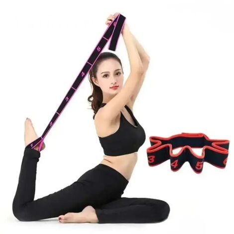 Banda elástica de gimnasia para estiramientos, yoga y pilates, color rojo (5729) (1/5)
