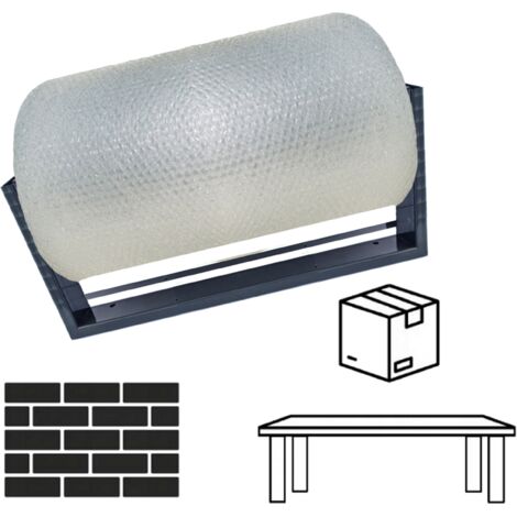 Dispensador de papel de burbujas – Soporte de acero con recubrimiento en polvo – Para rollos de 20 a 60 cm – Fácil montaje en mesa o pared (1/5)