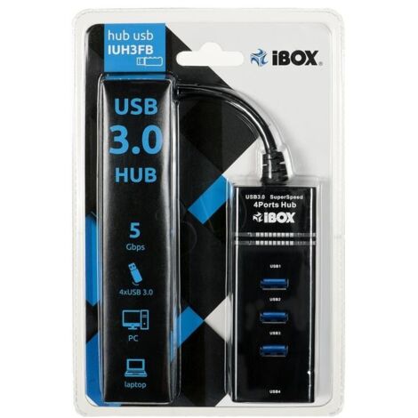 Hub USB iBOX IUH3FB - 4 puertos USB 3.0 (1/3)