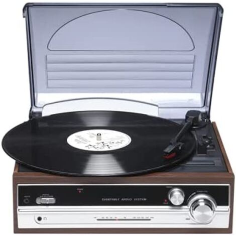 Tocadiscos Denver VPR-190 estilo retro con radio FM y altavoces integrados (1/5)