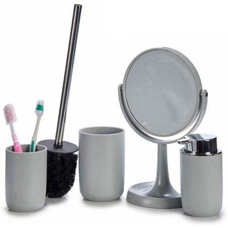 Juego de regalo de accesorios de baño: cepillo de baño, espejo, taza y jabonera. (1/4)