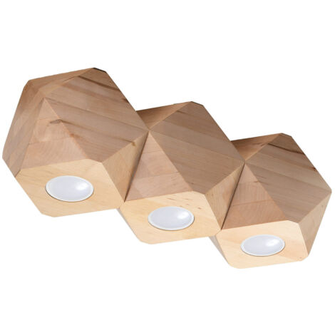 Lámpara de techo Woody 3 de madera natural (1/5)