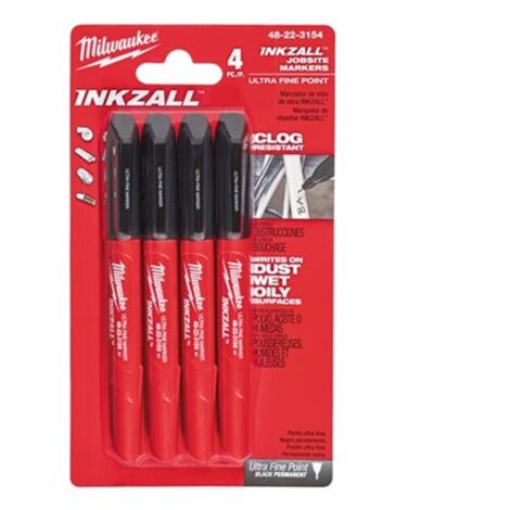 Blíster de 4 marcadores finos Negros 1mm MILWAUKEE Ref.4932480551 (1/2)