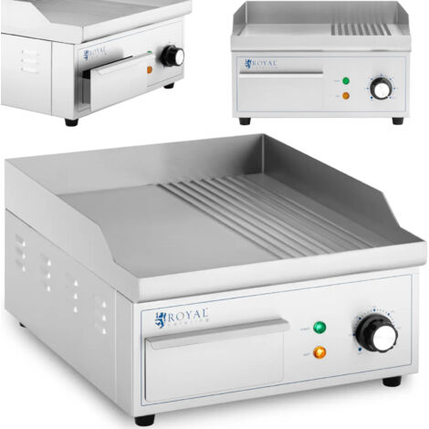 Parrilla eléctrica, placa lisa y ranurada, 360 x 380 mm, 2000 W (1/5)