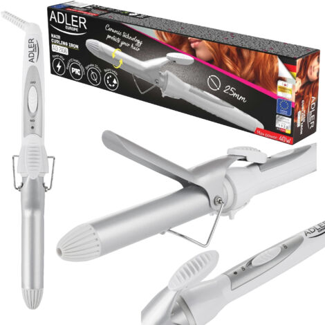 Adler Rizador de pelo AD 2106 Sistema de calentamiento cerámico Pantalla Temperatura (mín.) °C Temperatura (máx.) 180 °C Número de niveles de calentamiento 40 W Blanco (1/5)