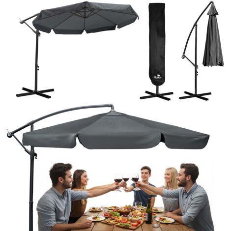 Sombrilla de jardín plegable, 8 segmentos, 350 cm, con funda Plonos PL-881 (1/5)