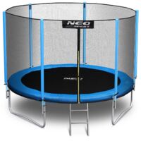 Cama elástica de jardín de 312 cm con red exterior y escalera Neo-Sport