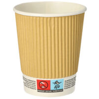 Vasos de papel para bebidas, 0,2 l, diámetro 8 cm, 9 cm, pared ondulada, 25 uds.