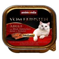 Animonda Vom Feinsten - Carne de res, pollo y hierbas para gatos adultos, 100 g