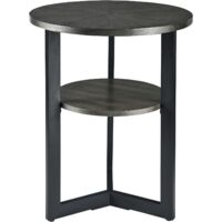 Padma House Massivholz Beistelltisch Rund, Kleiner Tisch, Couchtisch klein, Wohnzimmertisch, Stauraum für Wohnzimmer Schlafzimmer, Nachttisch Modern, Coach-Tisch BZ1338BK